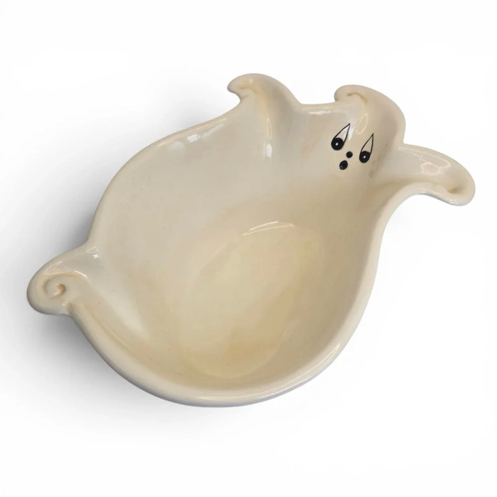 Johanna Parker Large Ghost Nesting Bowl Halloween Transpac Ceramic Serving Bowl